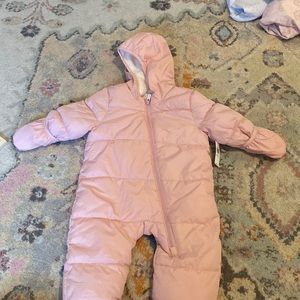 Pink winter snowsuit. Size 6-12 months. Old navy